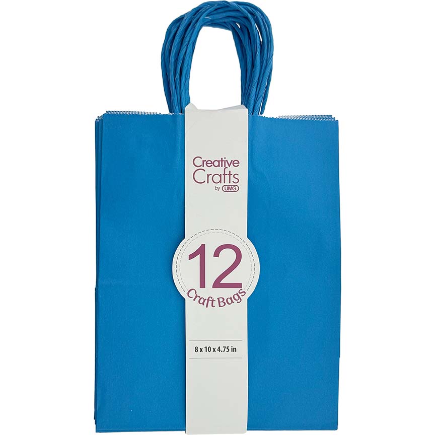 CRAFT BAG MEDIUM 8x4.75x10IN BLUE 12PC