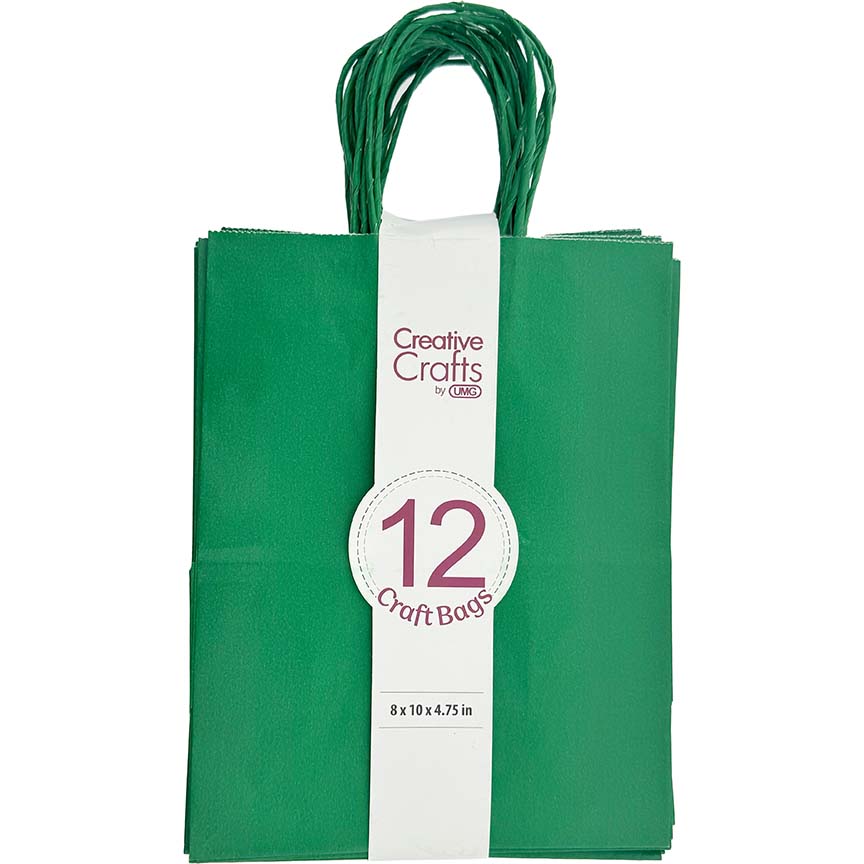 CRAFT BAG MEDIUM 8x4.75x10IN DK GREEN 12PC