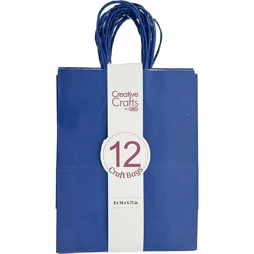 CRAFT BAG MEDIUM 8x4.75x10IN DK BLUE 12PC