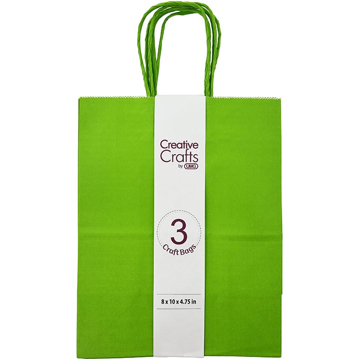 CRAFT BAG MEDIUM 8x4.75x10IN LT GREEN 3PC
