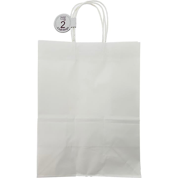 CRAFT BAG LARGE 10x5.5x13IN WHITE 2PC