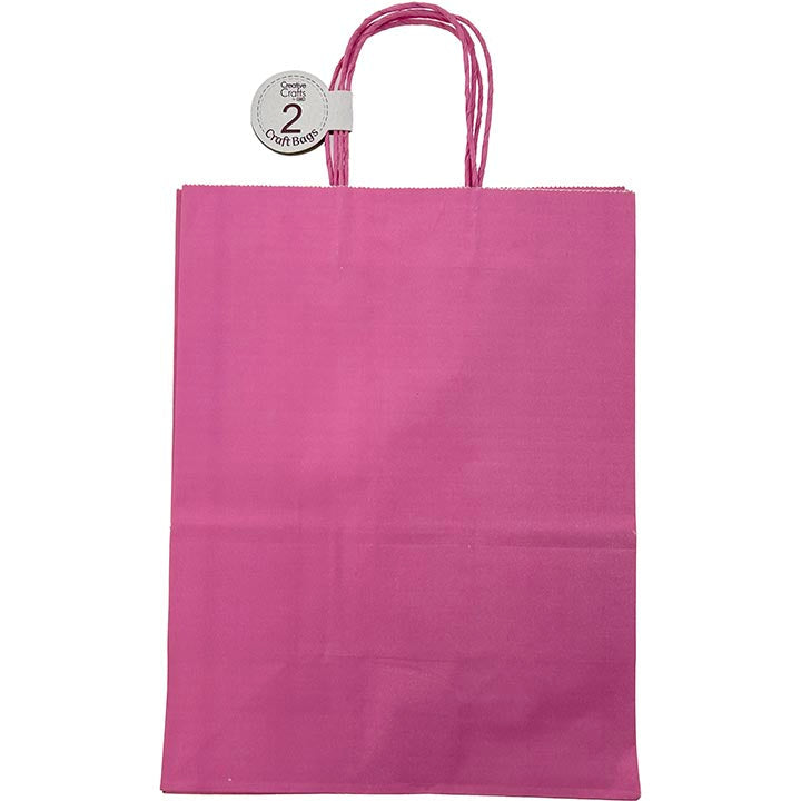 CRAFT BAG LARGE 10x5.5x13IN HOT PINK 2PC