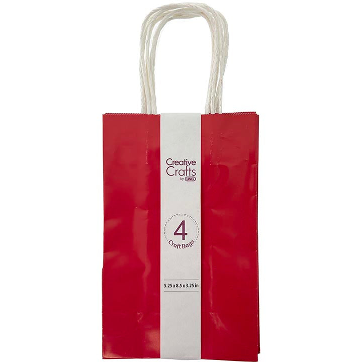 CRAFT BAG SM 5.24x3.27x8.5IN GLOSSY RED 4PC