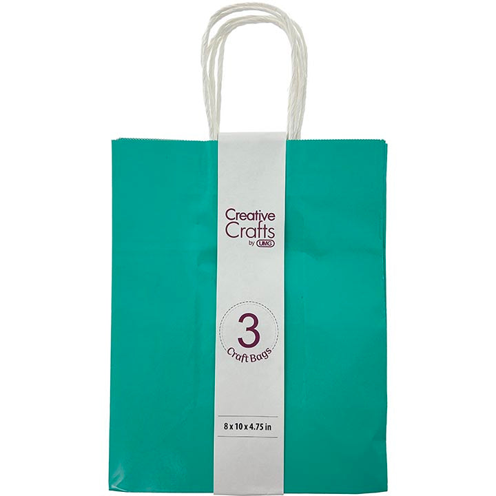 CRAFT BAG MD 8x4.75x10IN GLOSSY TEAL 3PC
