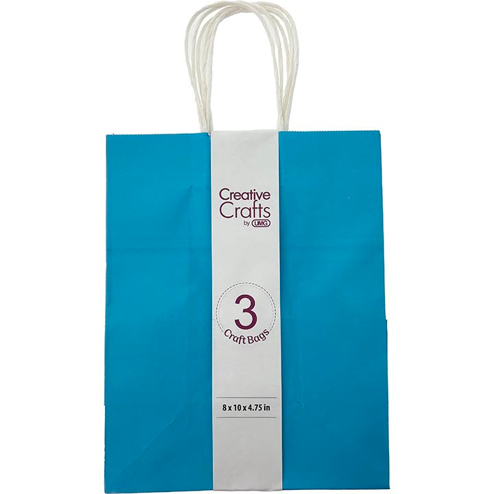 CRAFT BAG MD 8x4.75x10IN GLOSSY BLUE 3PC