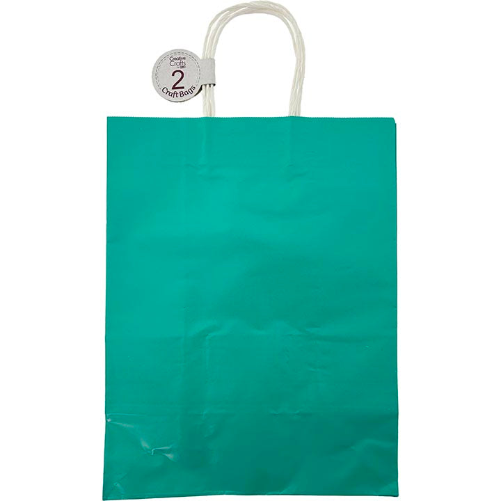 CRAFT BAG LG 10x5.5x13IN GLOSSY TEAL 2PC