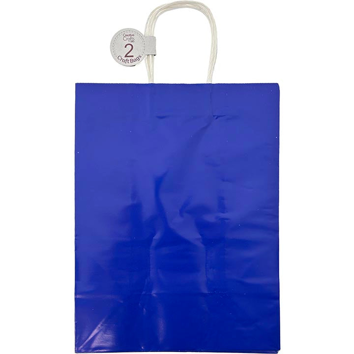 CRAFT BAG LG 10x5.5x13IN GLOSSY DK BLUE 2PC