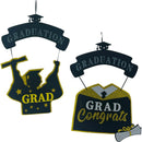 GRAD FELT GLITTER SIGN 13"X17" 2 ASTD