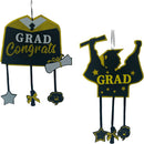 GRAD FELT GLITTER DANGLER 11"X19" 2 ASTD