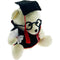 TEDDY BEAR W/ GRADUATION HAT WHITE 26CM