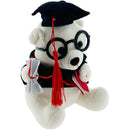 TEDDY BEAR W/ GRADUATION HAT WHITE 20CM