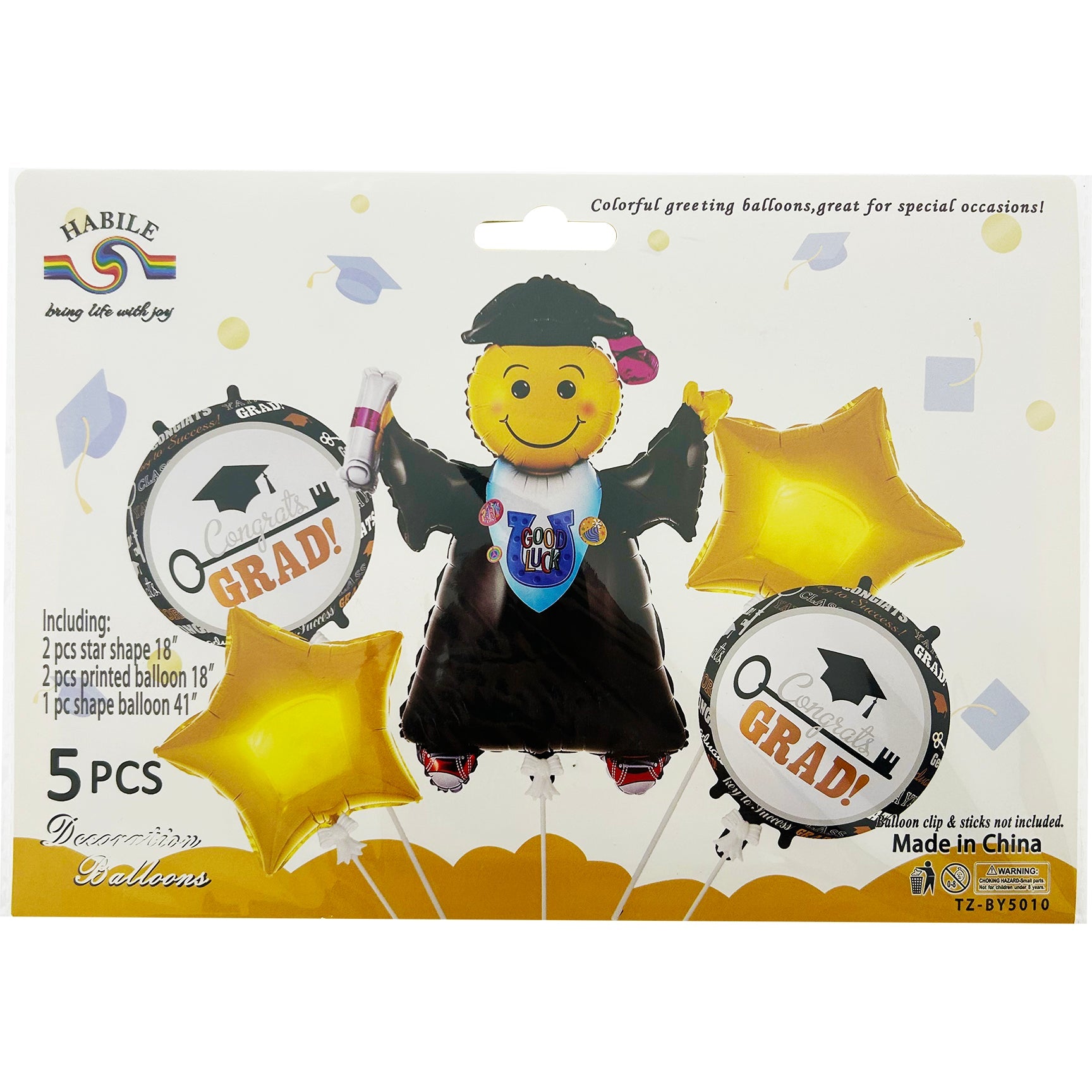 BALLOON SET 5PC 41-18in (104.14-45.72cm)