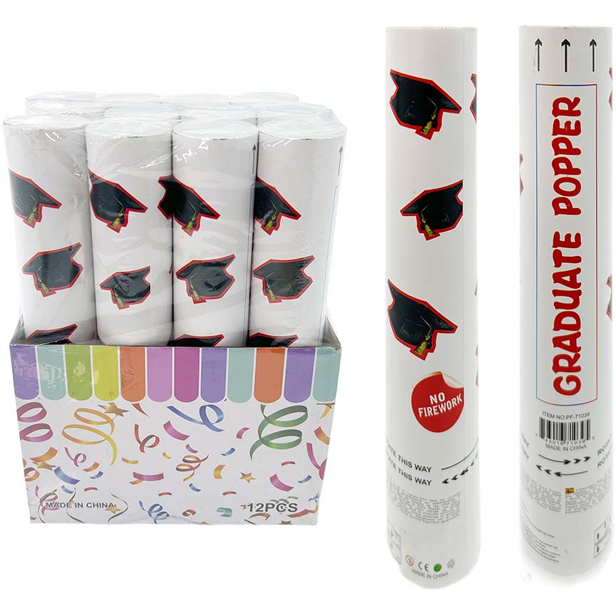 CONFETTI POPPER GRADUATION CAP 11"
