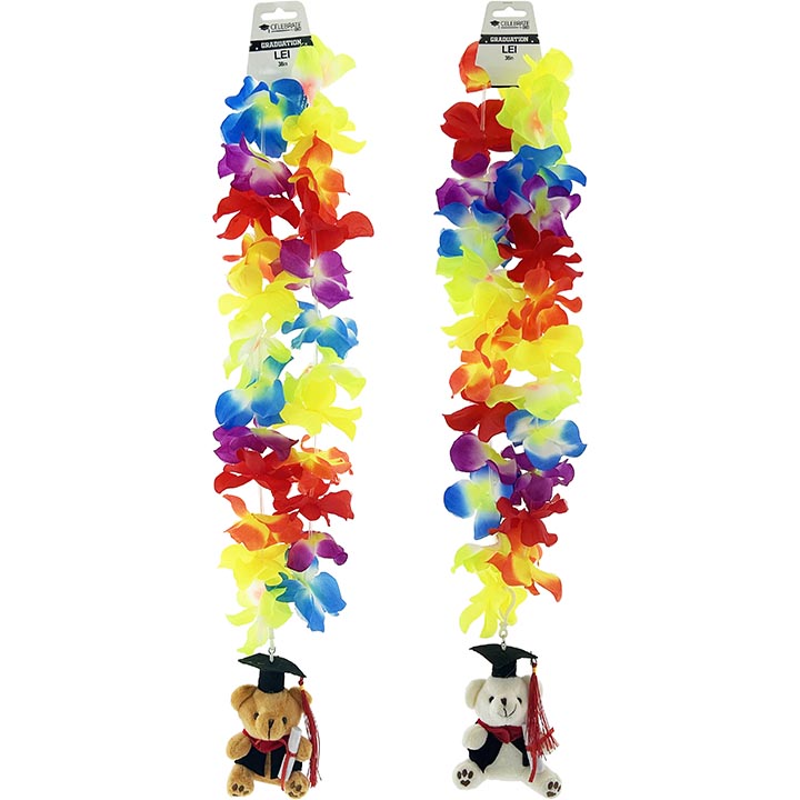 FLOWER LEI W/ TEDDY BEAR