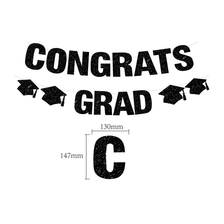 BANNER BLACK GLITTER 5.12x5.79in (13x14.7cm)