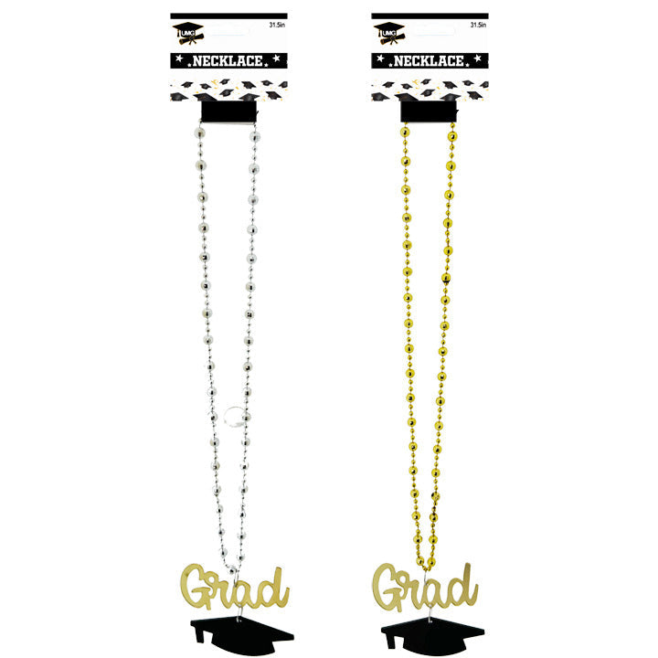 BEADED NECKLACE  W/ GRAD PENDANT 2ASSORTED 3PC 0.16x31.5in (0.4x80cm)