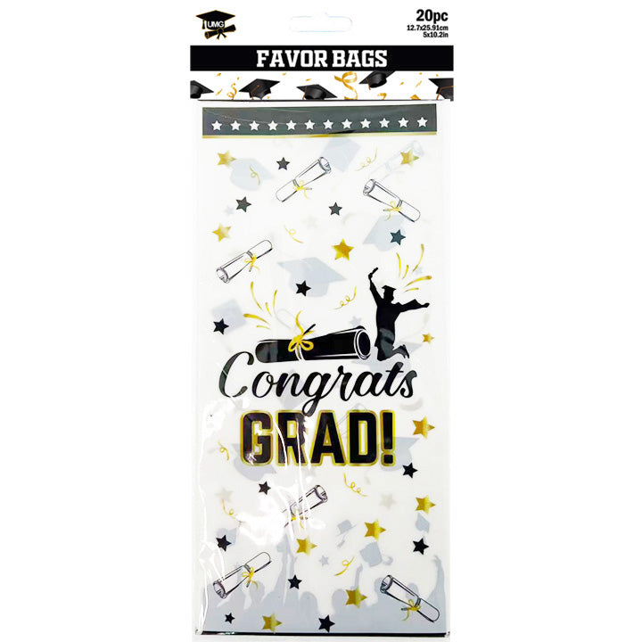 FAVOR BAGS PRINTED PLASTIC 5x10.2in (12.7x25.91cm)
