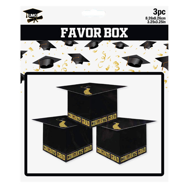 FAVOR BOX GRADCAP 3PC 3.25in (8.26cm)