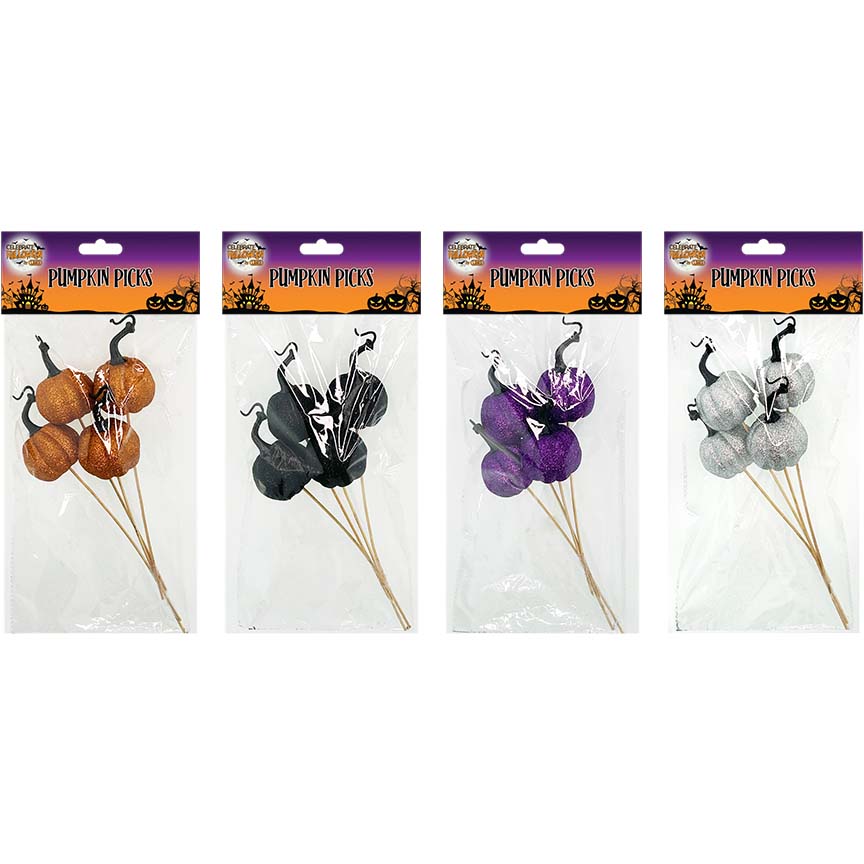 PUMPKIN PICKS HWN 4PC 5.5CM 4ASTD