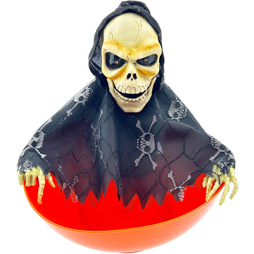 CANDY BOWL W/ SKELETON LIGHT UP SOUND