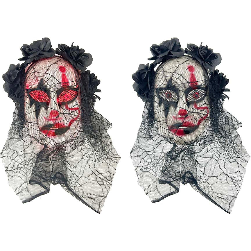 MASK HALLOWEEEN W/ VEIL LIGHT UP