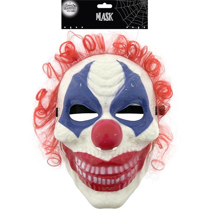 MASK HALLOWEEN CLOWN W/ HAIR