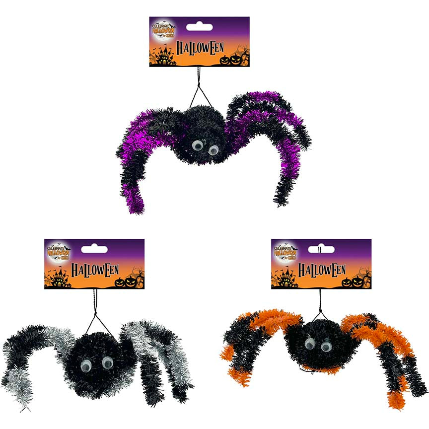 TINSEL SPIDER 19x12CM