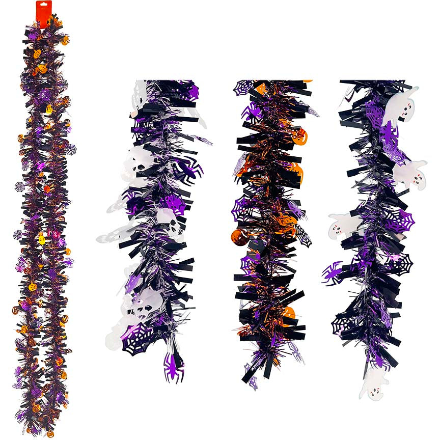 GARLAND HALLOWEEN 3ASSTD 9FT