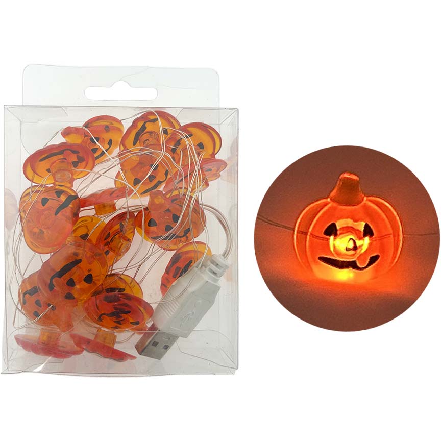 PUMPKIN ORANGE LED 20LT STRING USB