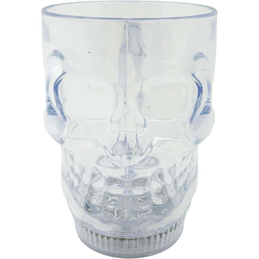 GLASS HN SKULL 8x12CM W/ SENSOR LIGHT