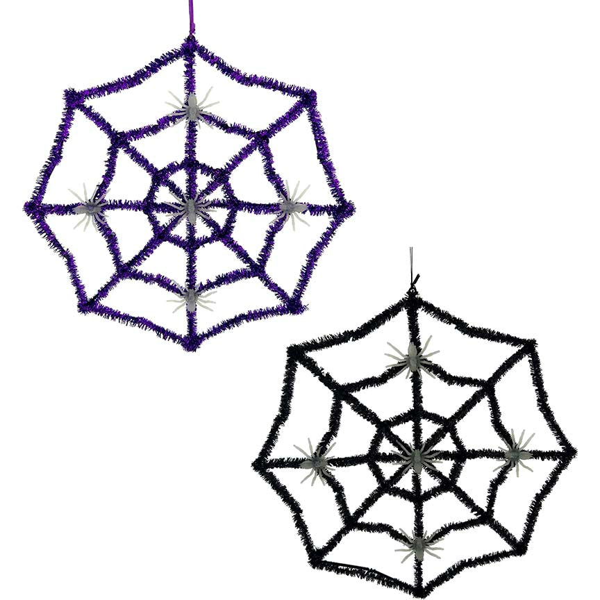 TINSEL SPIDER WEB 16.25IN 2ASTD