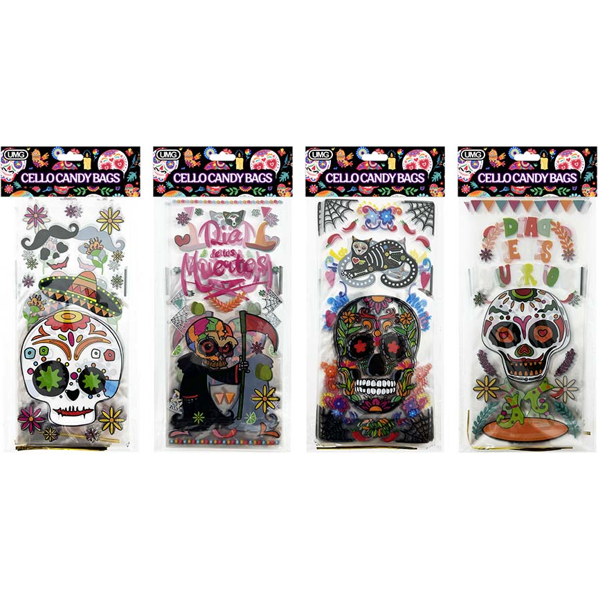 CANDY BAG DAY OF DEAD 27x12.5CM 20PK