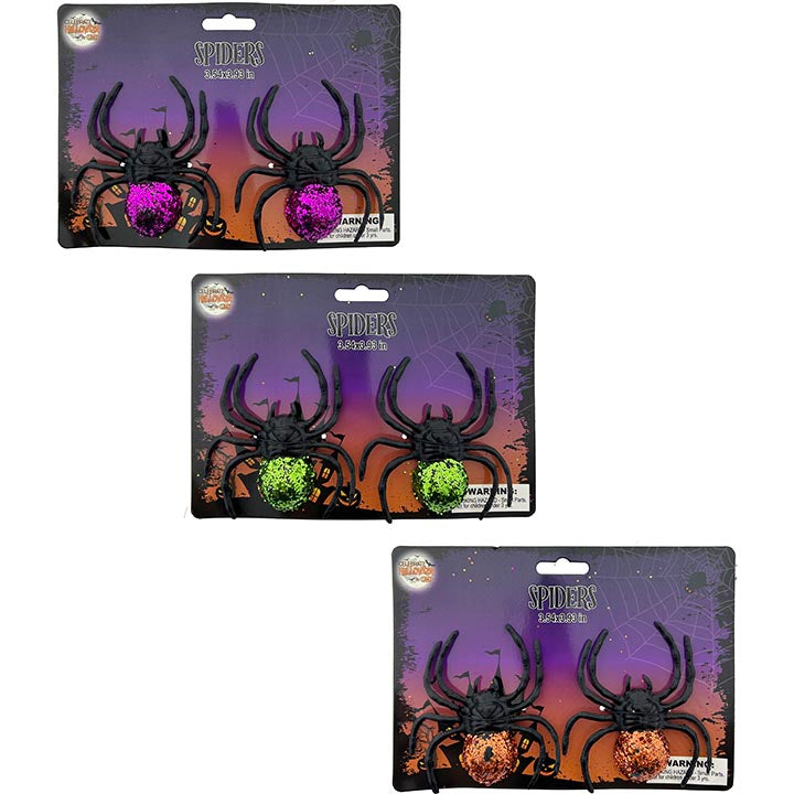 SPIDERS GLITTER 2PK 9x10CM
