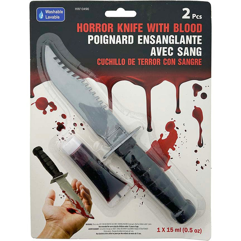 KNIFE W/ FAKE BLOOD 22CM 15ML