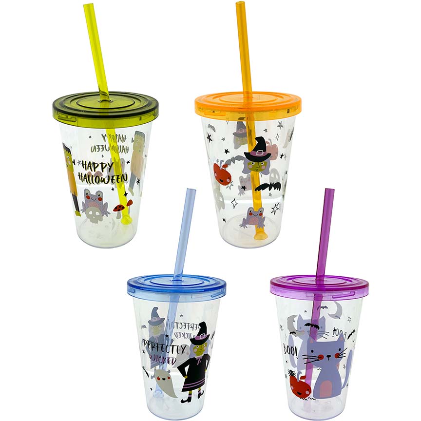 STRAW CUP HN 9x13CM 410ML 4ASTD