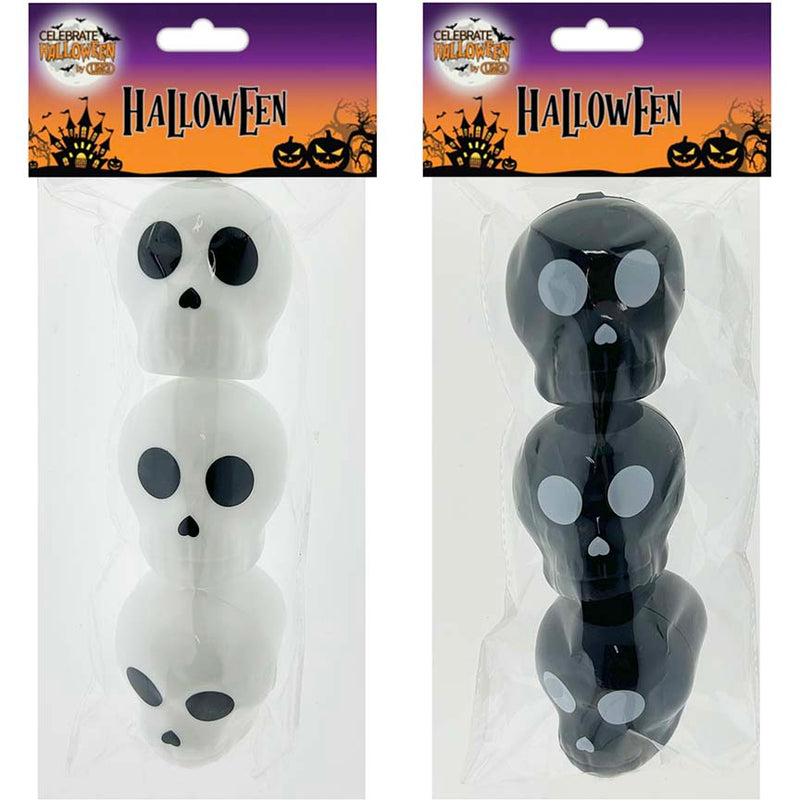 CANDY CONTAINER SKULL 3PC