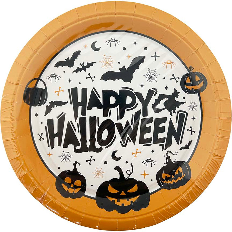 PAPER PLATES HALLOWEEN ROUND 8PC 9IN