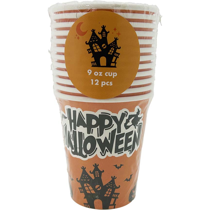 PAPER CUP  HALLOWEEN 12PC 9OZ