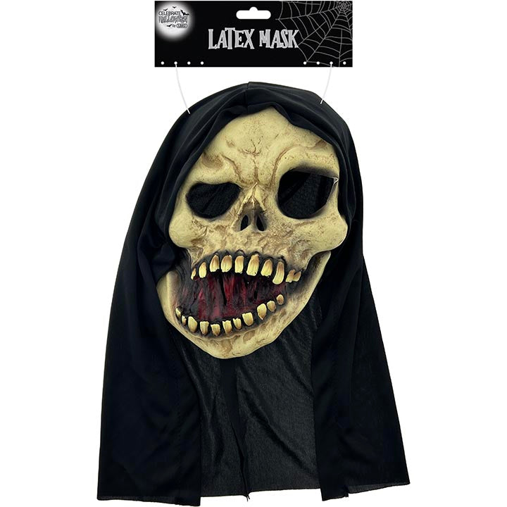 MASK HN SKULL LATEX OPEN MOUTH W/ CLOTH