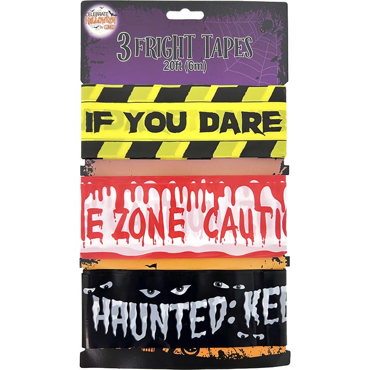 FRIGHT TAPE 20FT 3PK ASTD