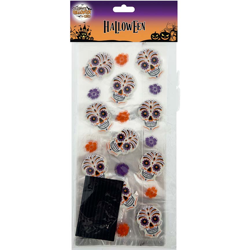 CELLO CANDY BAG 9.5x4IN 25PK DAY OF DEAD