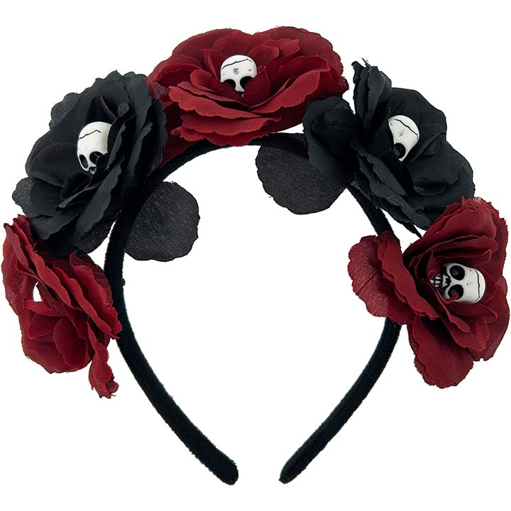 DAY OF THE DEAD FLOWER HEADBAND 2 ASSORTED