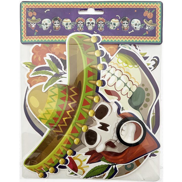 BANNER SKULL DOTD 11PC 7.09x7.87in (18x20cm)