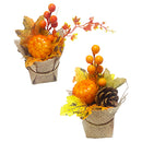 FALL PUMPKIN DECOR W/ BURLAP 2ASTD