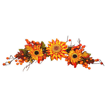 FALL SUNFLOWER SWAG 60CM