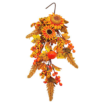 FALL SUNFLOWER TEARDROP SWAG 55CM