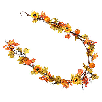 FALL SUNFLOWER & PUMPKIN GARLAND 180CM