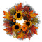 WREATH SUNFLOWER 3FL W/ BERRY 50CM