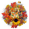 WREATH SUNFLOWER W/ BOW FALL 50CM