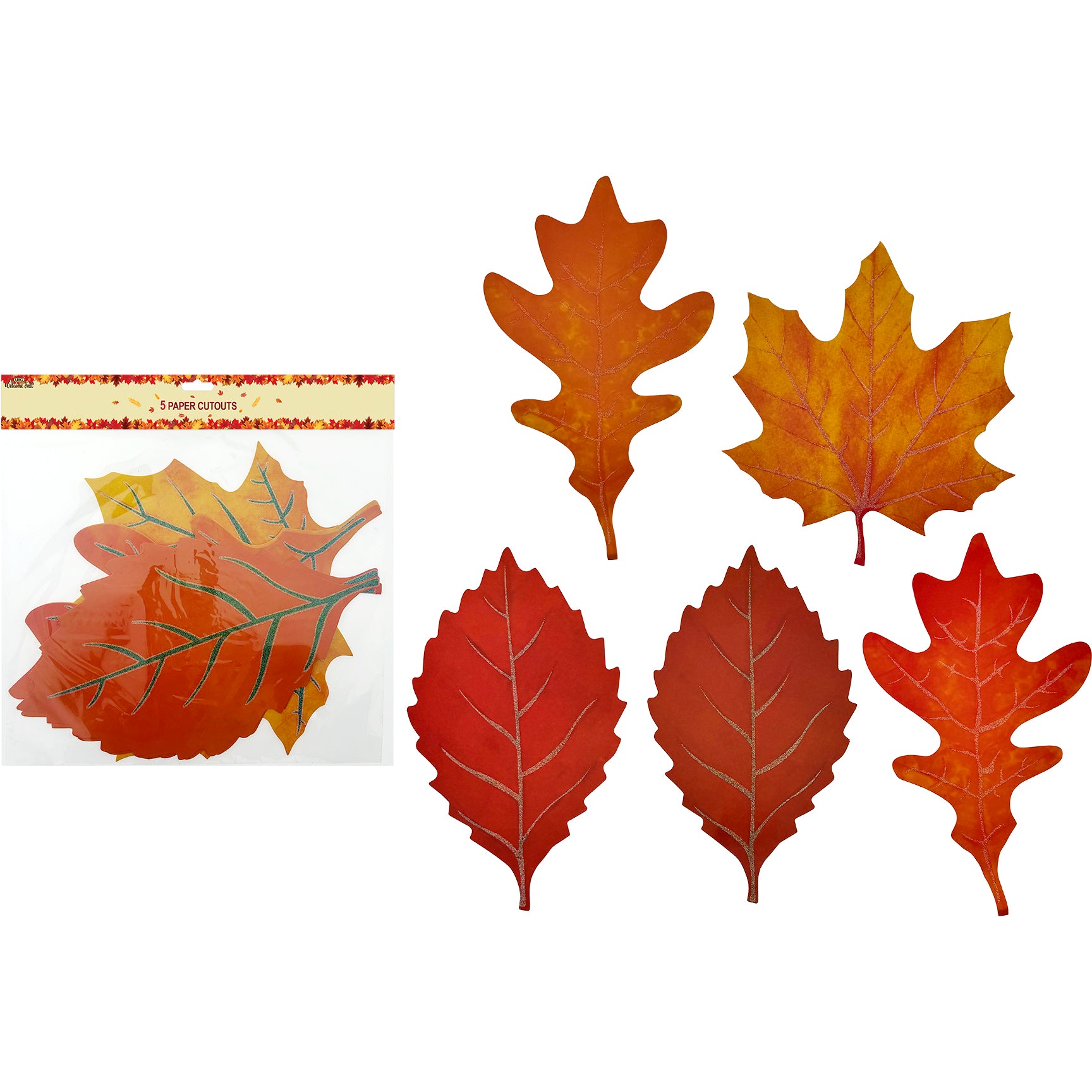 PAPER LEAVES GLTR12IN 5PC
